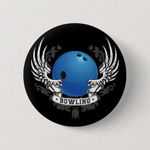 Badge Rond 5 Cm Le bowling s'envole le bouton