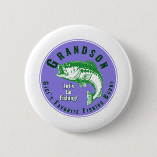Badge Rond 5 Cm Le Buddy de pêche favori de Mimi