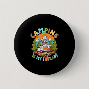 Badge Rond 5 Cm Le camping est une thérapie feu de camp été campin