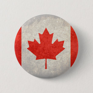 Badge Rond 5 Cm Le Canada ; Drapeau canadien