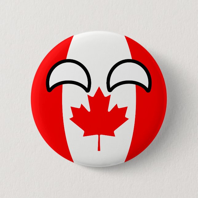 Badge Rond 5 Cm Le Canada Geeky tendant drôle Countryball (Devant)