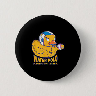 Badge Rond 5 Cm Le Canard En Caoutchouc De Polo D'Eau Dominent Ou