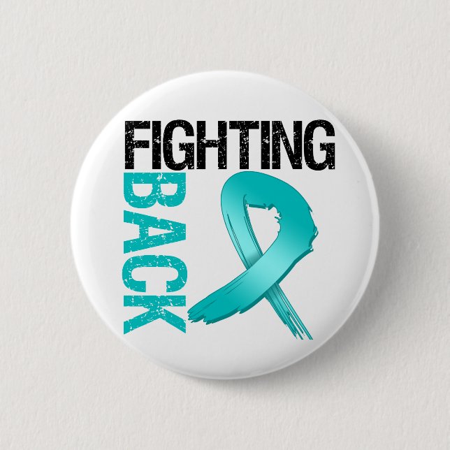 Badge Rond 5 Cm Le cancer de l'ovaire contre-attaqué (Devant)
