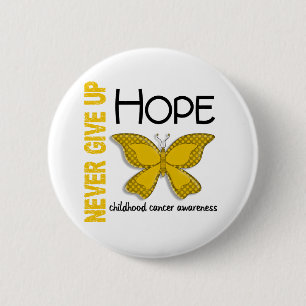 Badge Rond 5 Cm Le Cancer d'enfance n'abandonnent jamais le