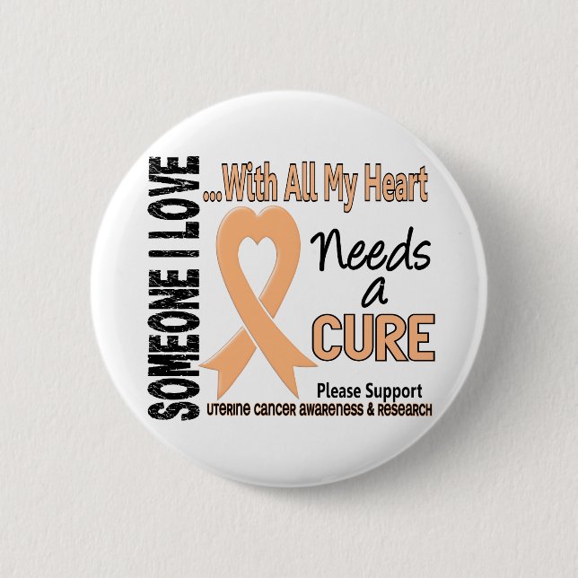Badge Rond 5 Cm Le Cancer utérin a besoin d'un traitement 3 (Devant)