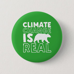 Badge Rond 5 Cm Le Changement Climatique Est Un Ours Polaire Récha