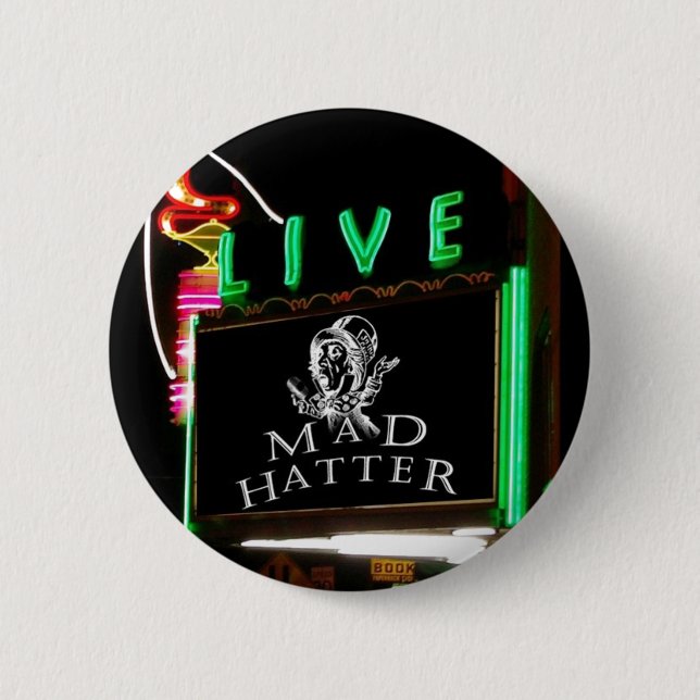 Badge Rond 5 Cm Le chapelier fou "vivent !" Bouton (Devant)
