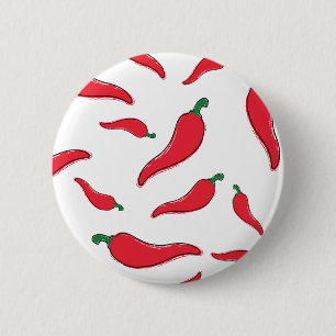 Badge Rond 5 Cm Le chili rouge, le poivre de caye. Piments d'Espag