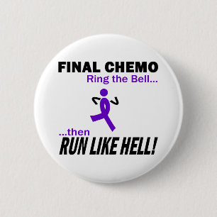 Badge Rond 5 Cm Le chimio final courent beaucoup - le ruban violet
