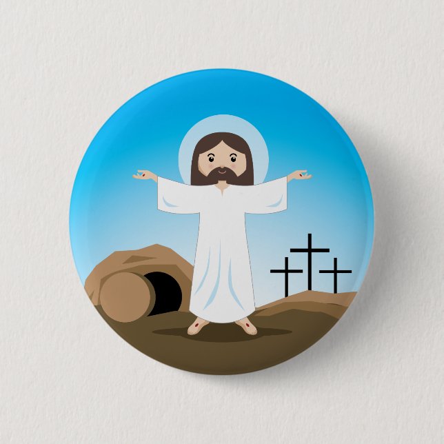 Badge Rond 5 Cm Le Christ levé (Devant)
