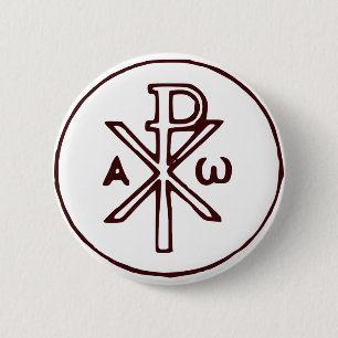 Badge Rond 5 Cm Le christogramme Chi-Rho symbole