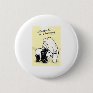 Badge Rond 5 Cm Le climat de réchauffement climatique change des