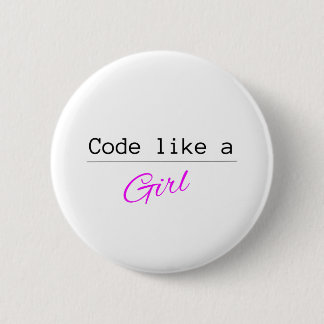Badge Rond 5 Cm Le code aiment une FILLE