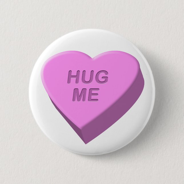 Badge Rond 5 Cm Le coeur de sucrerie de Saint-Valentin (Devant)