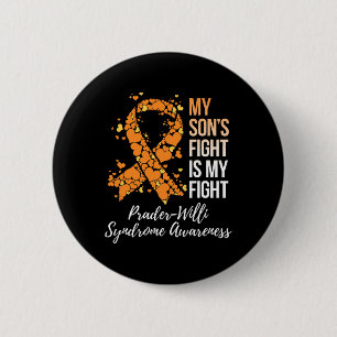 Badge Rond 5 Cm Le combat de mon fils est mon combat Prader Willi 