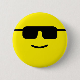 Badge Rond 5 Cm Le cool simple ombrage le visage jaune