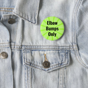 Badge Rond 5 Cm Le coude ne touche pas les mains, le social déran