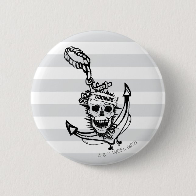 Badge Rond 5 Cm Le crâne et l'Ancre des Goonies (Devant)