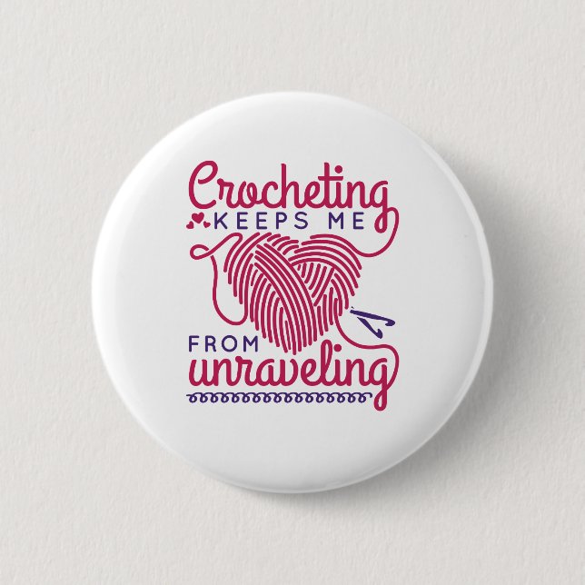 Badge Rond 5 Cm Le Crochet M'Empêche De Me Démêler (Devant)