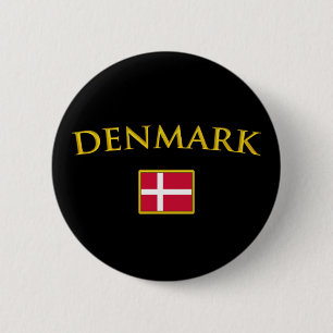 Badge Rond 5 Cm Le Danemark d'or