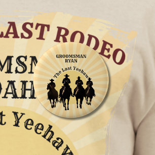 Badge Rond 5 Cm Le Dernier Cowboy Yeehaw Coucher de Soleil  Garçon