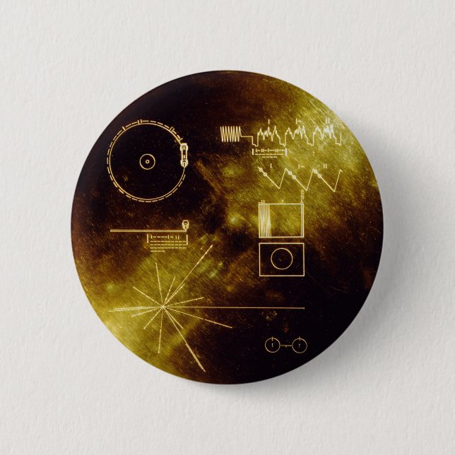 Badge Rond 5 Cm Le disque d'or de Voyager (Devant)