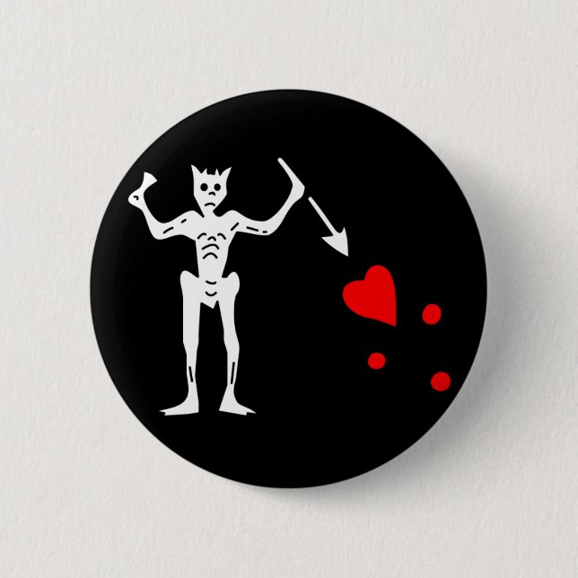 Badge Rond 5 Cm Le drapeau authentique de Blackbeard (Devant)