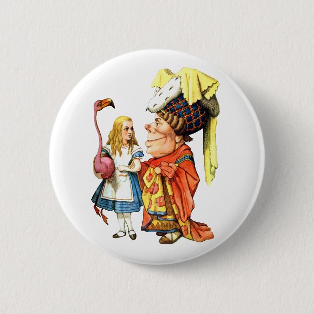 BADGE ROND 5 CM LE DUCHESS ENSEIGNE ALICE FLAMANT ROSE CROQUET (Devant)