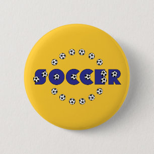 Badge Rond 5 Cm Le football dans le bleu