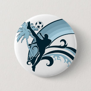 Badge Rond 5 Cm le football d'été