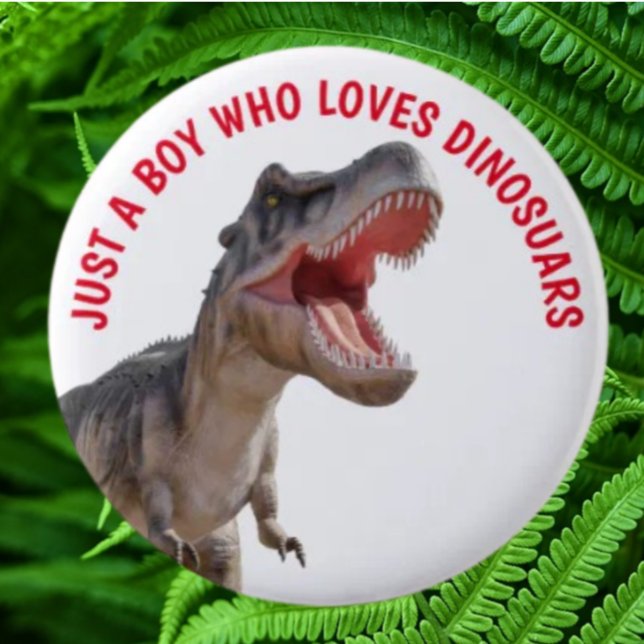 Badge Rond 5 Cm Le garçon aime les dinosaures (Bring your dream party to life with our selection of quality Dinosaur themed party supplies )