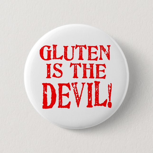 Badge Rond 5 Cm Le gluten est le diable (Devant)