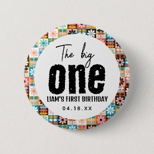 Badge Rond 5 Cm Le grand 1er anniversaire