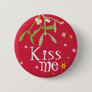 Badge Rond 5 Cm Le gui m'embrassent bouton/insigne