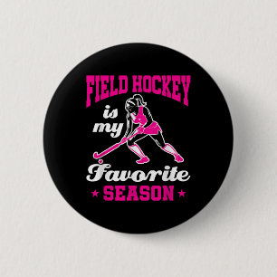 Badge Rond 5 Cm Le hockey sur gazon est ma saison préférée Maman e
