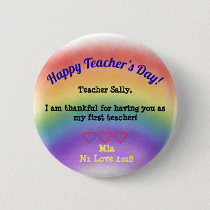 Badge Rond 5 Cm Le jour du professeur heureux