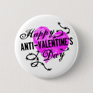 Badge Rond 5 Cm Le jour heureux d'Anti-Valentine