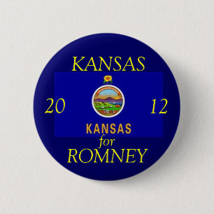 Badge Rond 5 Cm Le Kansas pour Romney 2012