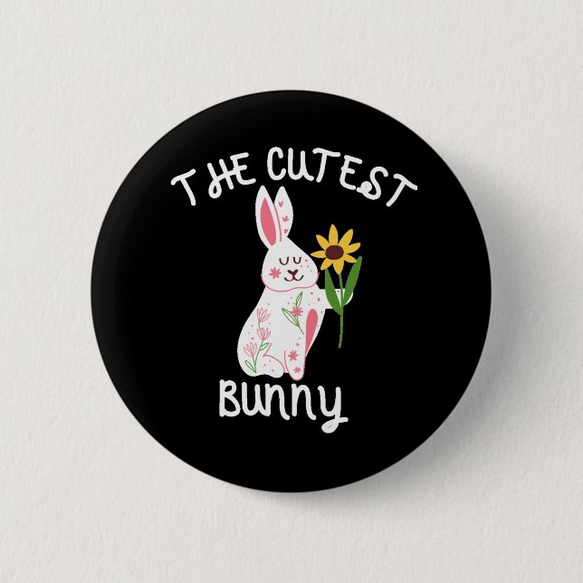 Badge Rond 5 Cm Le lapin le plus mignon (Devant)
