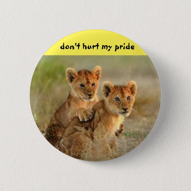 Badge Rond 5 Cm Le lion CUB se boutonnent (Devant)