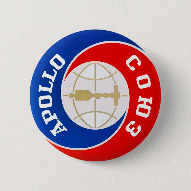 Badge Rond 5 Cm Le logo de mission d'Apollo-Soyuz (Devant)