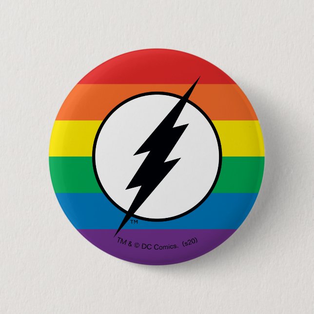 Badge Rond 5 Cm Le logo Flash Rainbow (Devant)