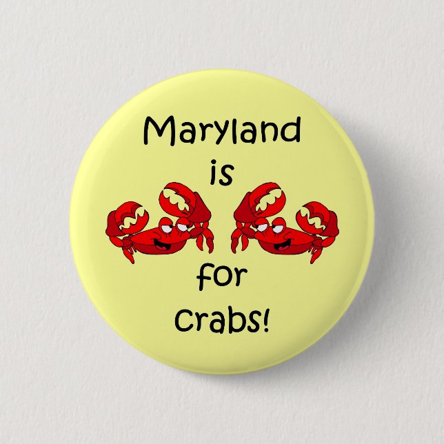 Badge Rond 5 Cm Le Maryland est pour des crabes (Devant)