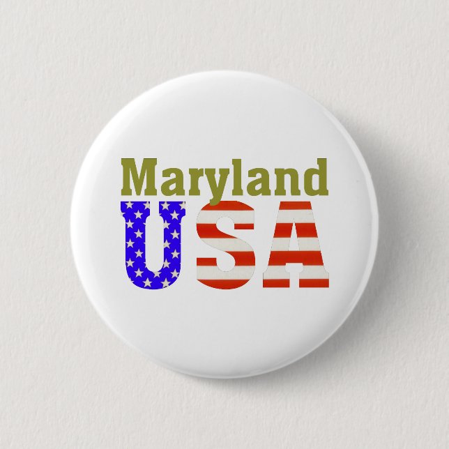 Badge Rond 5 Cm Le Maryland Etats-Unis ! (Devant)