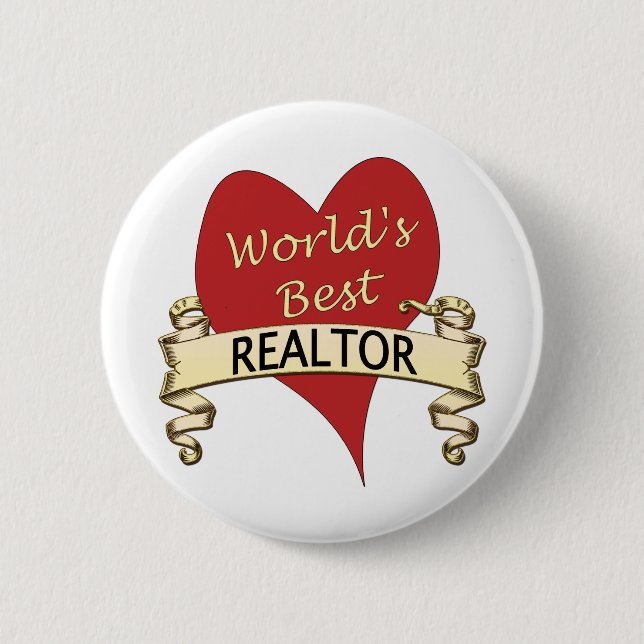 Badge Rond 5 Cm Le meilleur agent immobilier du monde (Devant)