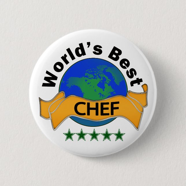 Badge Rond 5 Cm Le meilleur chef du monde (Devant)