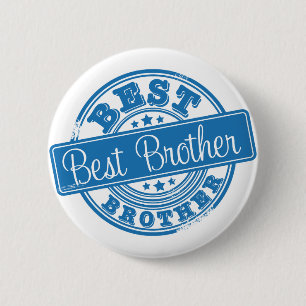 Badge Rond 5 Cm Le meilleur frère - effet de tampon en caoutchouc