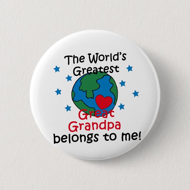 Badge Rond 5 Cm Le meilleur grand grand-papa appartient à moi (Devant)