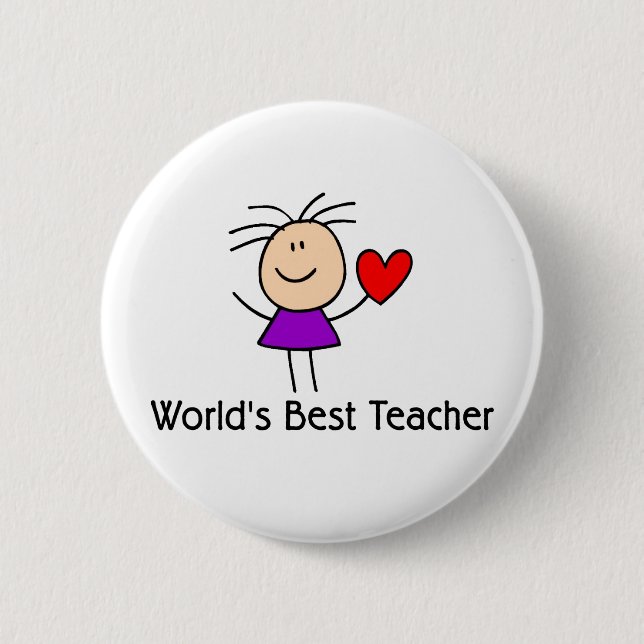 Badge Rond 5 Cm Le meilleur professeur du monde (Devant)