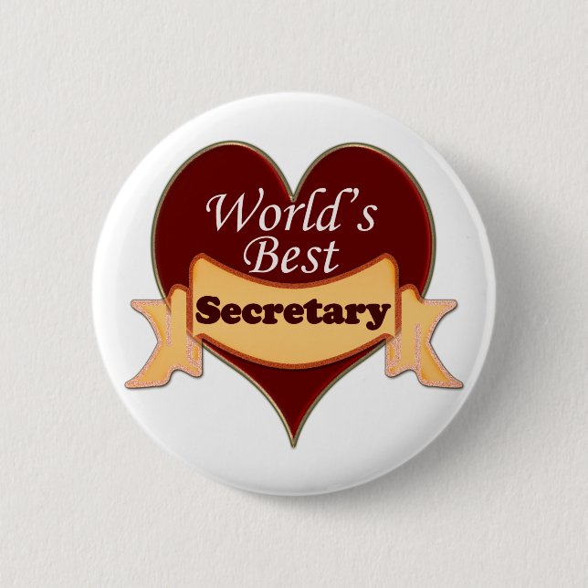 Badge Rond 5 Cm Le meilleur secrétaire du monde (Devant)